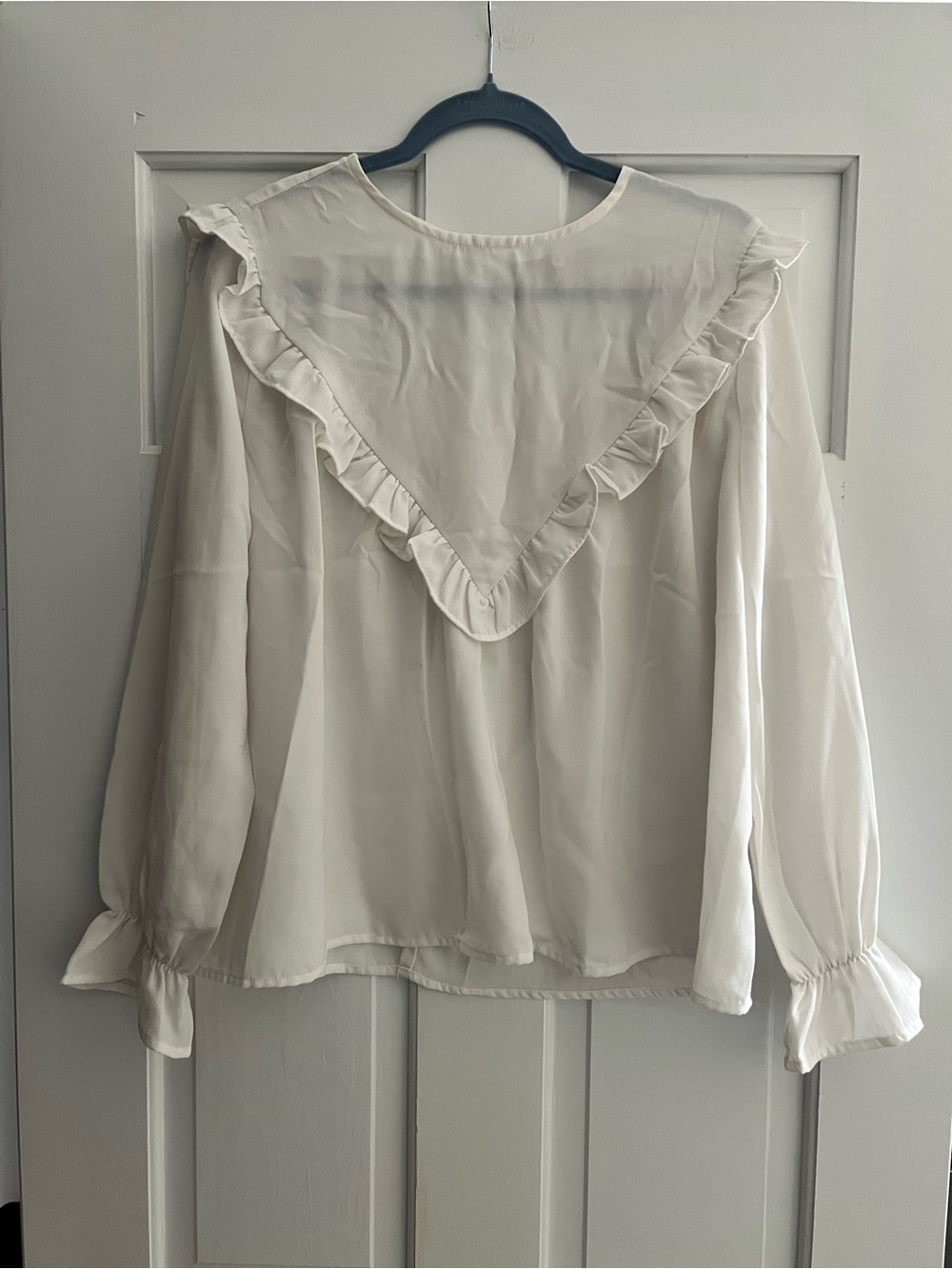 English Factory Cream Ruffle Yoke Blouse